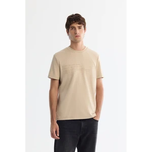 Erkek Vizon Bisiklet Yaka Gofreli Elastan T-shirt A42y1004