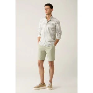 Erkek Mint Yeşil Aspendos Relaxed Fit Şort Beli Lastikli Pamuk Karışımlı A41y3733