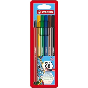 Pen 68 6'lı Askılı Pk. Keçeli Kalem  (6806/PL-77)