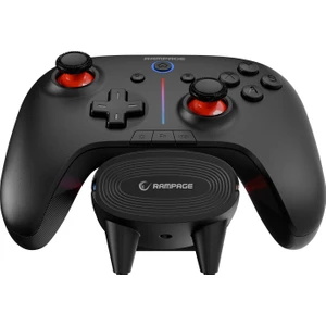 HYDRA PRO Siyah BT + 2.4 GHz Şarj İstasyonlu PC Gamepad RGB Joypad