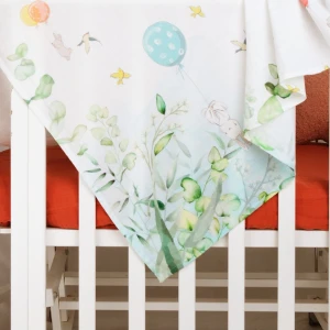 Hafy Baby Pamuk  Balonlu Tavşan Desenli Müslin Örtü 100 x 110