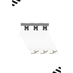 Kardeşler Çorap Unisex M Harfi Desenli Tenis Çorap (Harfli Çorap) 3'lü Paket