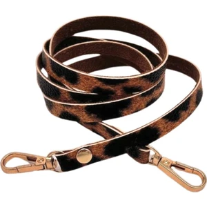 Angel Çanta Aksesuar Leopar Renk 5 mm Suni Deri Spagetti Model Çanta Sapı Light Gold Metal