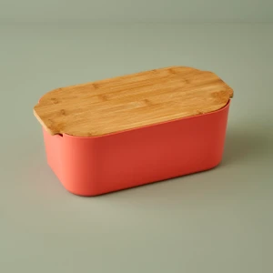 Bella Maison Breed 2in1 Kesme Tahtalı Ekmek Kutusu Somon (33x18,5x12 cm)