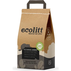 Ultra Koku Hapseden Kraft Paketli Topaklanan Kahverengi Bentonit Aktif Karbonlu Kedi Kumu 8kg