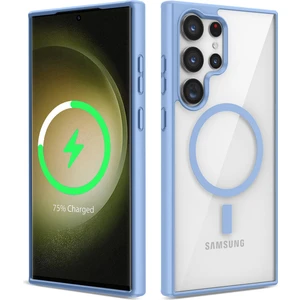 Galaxy S22 Ultra Kılıf Magsafe Wireless Şarj Özellikli Silikon Zore Ege Kapak-Mavi