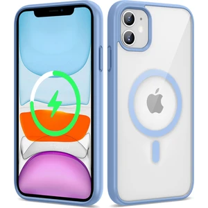 Atlas iPhone 11 Uyumlu Magsafe Wireless Şarj Özellikli Silikon Ege Kapak-Mavi Açık