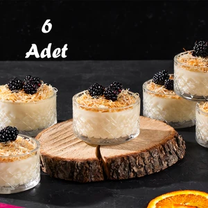 Te-10 Cam Kase Puding Tatlı ve Dondurma Kasesi 6'lı Kase Seti Dondurma Çerez Kasesi 4*7 cm