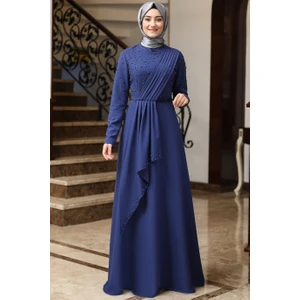 Manolya Tesettür Elbise Indigo
