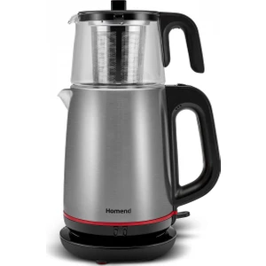Royaltea 1750H Cam Demlikli Inox Siyah Çay Makinesi