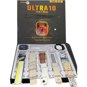 Smart W4TCH Ultra 10 49 mm 10in1 Akıllı Saat 10 Kordonlu Takvim Spor Whatspp Menülü Koruma Kılıflı