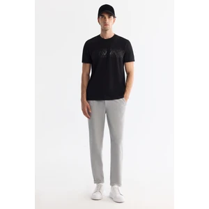 Erkek Açık Gri Slim Fit Yanı Lastikli Gofreli Chino Pantolon B003037