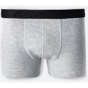 Erkek Gri Pamuklu Esnek Tekli Düz Boxer B009510