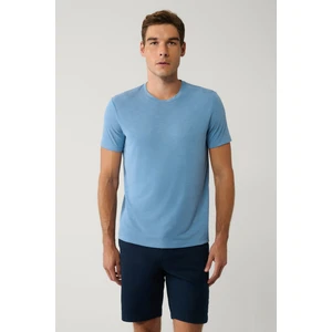 Erkek Indigo Soft Touch Bisiklet Yaka T-shirt B001031