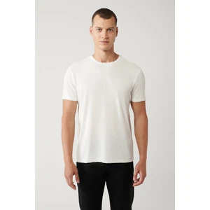 Erkek Beyaz Soft Touch Bisiklet Yaka T-shirt B001031