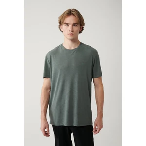 Erkek Haki Soft Touch Bisiklet Yaka T-Shirt B001031