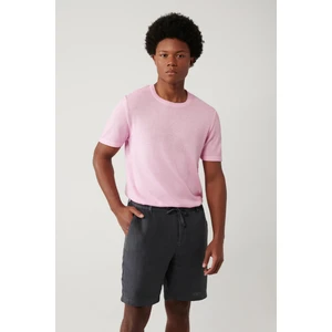 Erkek Pembe Bisiklet Yaka Garment Dyed T-shirt A41y5074