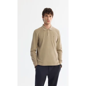 Erkek Vizon 2 Düğmeli Pamuklu Polo Yaka Sweatshirt B001080