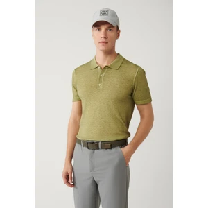 Erkek Haki 3 Düğmeli Garment Dyed Polo Yaka Triko T-shirt A41y5067