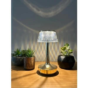 Santorini Masa Lambası Dokunmatik Şarjlı 3 Işık Renkli Gold