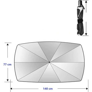 Araba Ön Cam Şemsiye Tipi Katlanabilir Güneşlik Ön Cam 140CM x 77 cm