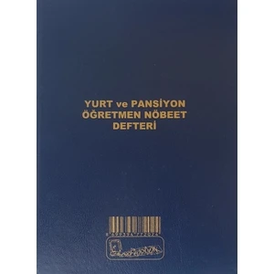 Yurt Ve Pansiyon Öğretmen Nöbet Defteri Cilt Kapak