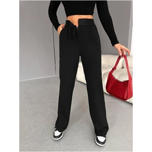 Beli Cırtcırtlı Likralı Krep  Pantolon