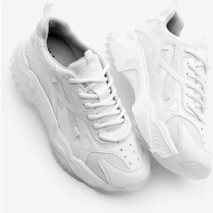 Kadın Sneaker Kalın Taban Bağcıklı Spor Ayakkabı Pizen Beyaz