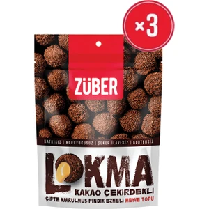 Lokma Kakao Çekirdegi Kaplı Fındık Ezmeli Meyve Topu 96 gr x3 Adet
