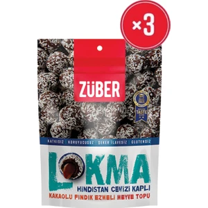 Lokma Hindistan Cevizi Kaplı Kakaolu Fındık Ezmeli Meyve Topu 96 gr x3 Adet