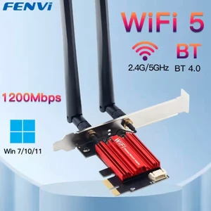 FENVİ Wifi-5 AC1200 Mbps Yüksek Performans Düşük Gecikme İkisi Bir Arada Wifi-5 + Bluetooth PCIe Ağ Kartı Adaptör Çift Bant 5Ghz/2.4Ghz CE Lisanslı