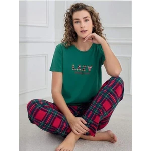 Compact Penye Kısa Kollu Yeşil Kadın Pijama Takımı