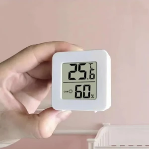 Mini Sıcaklık Nem Ölçer LCD Ekranlı Oda Termometre Duvara Takılabilen Masaüstü Isı Göstergesi