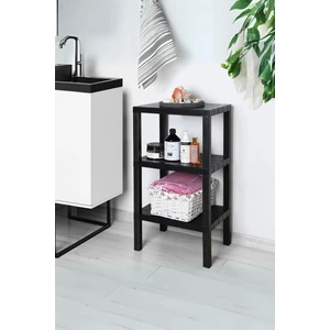 Hesaplı Kasa 3 Raflı Dikey Raf Düzenleyici Plastik Raf Ünitesi Siyah, Kitaplık, Banyo, Mutfak Rafı, Siyah