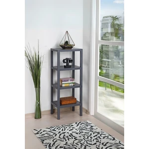 Hesaplı Kasa 4 Katlı Dikey Raf Düzenleyici Plastik Raf Ünitesi Siyah, Kitaplık, Banyo, Mutfak Rafı, Gri