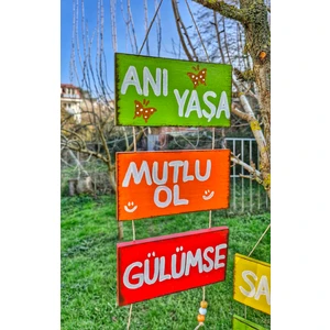 Nsn Ahşap Dünyası 3 Lü Minik Pano Set,8×15 cm.lik Ahşap Ağaç Süsü, Kişiselleştirilebilir Ürün