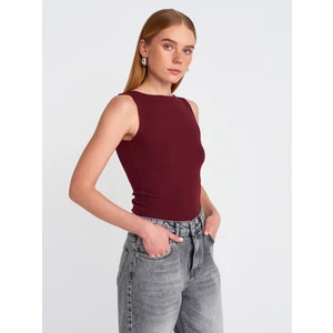 20868 Kayık Yaka Kolsuz Top-Mint