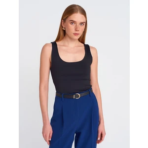 20977 Kalın Askılı Poliamid Atlet-Siyah