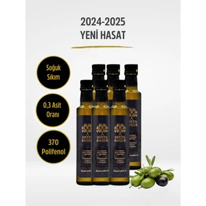 Green Amour Yeni hasat, Soğuk Sıkım, 0,3 Asit, 370 Polifenol, Naturel Sızma Zeytinyağı 6 X 250 ml