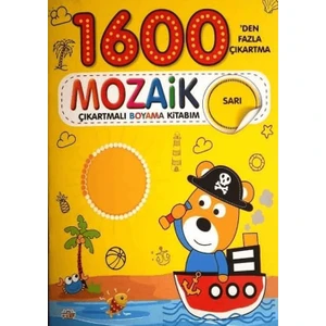 Mozaik Çıkartmalı Boyama Kitabı Sarı 1600'den  Fazla Çıkartma