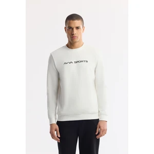 Erkek Regular Fit Ekru Bisiklet Yaka Baskılı Bi-Stretch İnterlok Sweatshirt A51Y1208