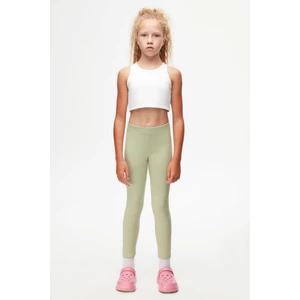 Açık Çağla Yeşil Basic Kız Çocuk Kışlık Tayt