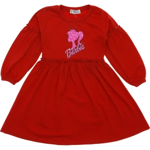 Kız Çocuk Elbise Barbie Baskılı