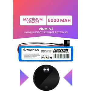 Viomi V3 Uyumlu Batarya (MAKSİMUM KAPASİTE) 5000mah Pil Robot Süpürge Bataryası Değişimi V-RVCLM26B