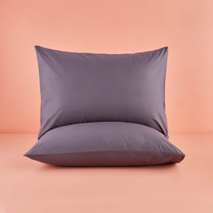 Bella Maison %100 Pamuk Saten Supreme 2'li Yastık Kılıfı Antrasit (50x70 cm)