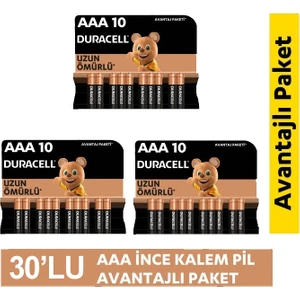 Alkalin Aaa Ince Kalem Piller, 30 Lu Paket