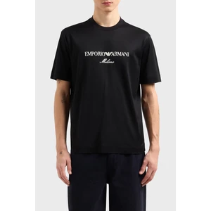 Emporio Armani Logo Işlemeli Regular Fit Pamuklu Bisiklet Yaka T Shirt Erkek T Shirt EM001033 AF10017 MC169