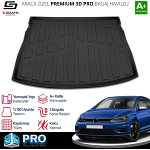 Vw Golf 7 3D Pro Bagaj Havuzu Üst Bagaj 2012-2020