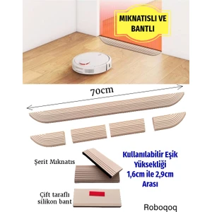 1.6cm Bej Robot Elektrikli Süpürge Rampası Kapı Eşik Rampası
