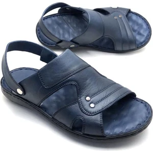 Hakiki Deri Tam Ortopedik Büyük Numara Erkek Sandalet